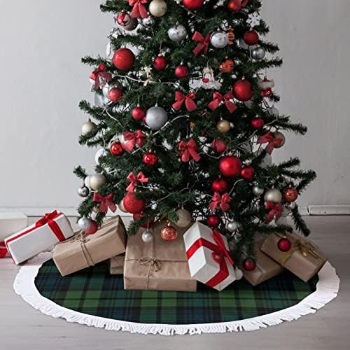 Шкотски Тартан Кариран Подлога За Новогодишна Елка Здолниште Основна Покривка Од Дрво Со Реси за Празнична Забава Божиќна Декорација