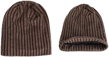 Guangyuan плетени капи за мажи потопло пријатно основно капаче за твид капаче, часовник, капа, памук, дебела гравчиња за снег скијачки череп капа
