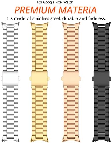 DMATEC компатибилен за Google Pixel Watch Watch Release Release Metal Strap за жени мажи SmartWatch Strap нараквица за Google Pixel Watch