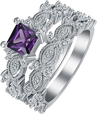 Ангажман циркони жени свадбени прстени поставени накит прстени за жени дијамантски дами прстен сет температурен прстен