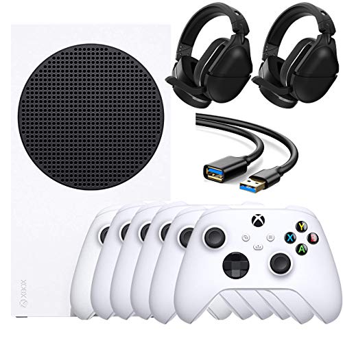 Microsoft Xbox Series S 512GB игра Бела сите дигитални конзоли - 6 безжични контролори на Xbox - Резолуција за игри 1440P, репродукција