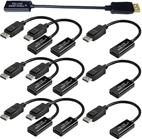10pack-DisplayPort до HDMI адаптер, позлатена порта за приказ на HDMI адаптер конвертор машки до женски конектор 1080p, за компјутер,