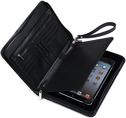 Xiaozhi оригинална кожа падфолио со лента за зглобот, за iPad mini и мала тетратка, црна, iPad mini 5 / ipad mini 4 / ipad mini
