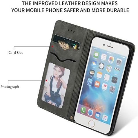 Телефонскиот случај за iPhone 6s Plus и 6 Plus Chare Case, ретро кожа чувствува деловна магнетна хоризонтална кожа за влечење торбички