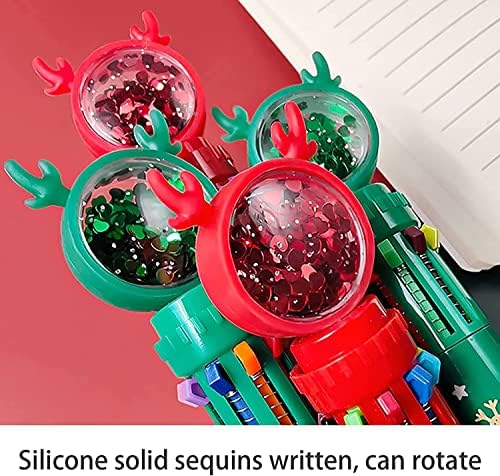 10-во-1 Божиќно пенкало за божиќно топка, 0,5 мм повлекувачки топка за пенкала за канцелариски училишта за наставници за деца Подароци
