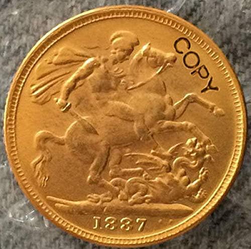 24-К Позлатени 1887 Велика Британија Монети Копија Копија Собирање Подароци