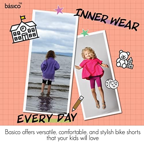 BASICO 6, 12PK девојки танцувачки шорцеви под фустани за танцување велосипеди за спортски игралишта или под здолништа