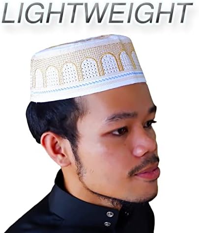 Мажи муслиманска молитва куфи капа за молитва капаче за глава на глава исламски череп -череп капа за вез Кофија Топи Сонце капа Рамадан Еид Подарок