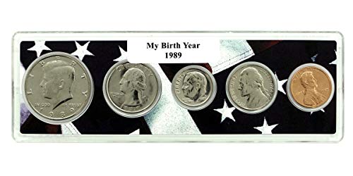 1989-5 Година На Раѓање На Монети Поставена Во Американски Носител На Знаме Нециркулирана