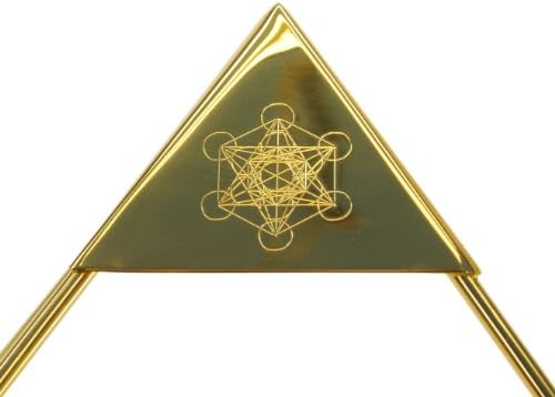 Пирамида за медитација - 24K злато позлатена бакарна соларна Вознесение 9 Пирамида за медитација на главата