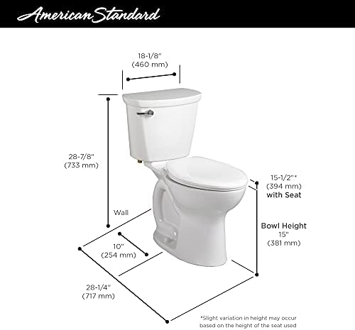 Американски стандард 215CB104.222 CADET Pro 1.28 GPF 2-парчен издолжен тоалет со 10-во груба, постелнина