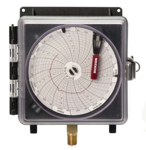 Диксон PW875 Снимач на графикони со притисок, дијаметар од 8 /203мм, 24-часовна скала, опсег од 0-1000 psi