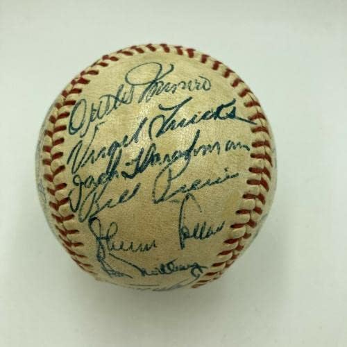1957 Чикаго Вајт Сокс Тим Потпиша Автограм Бејзбол Со Нели Фокс - Автограм Бејзбол