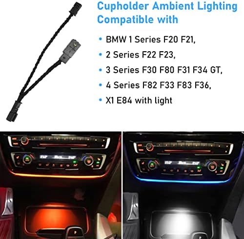 JARONX компатибилен со BMW LED конзола за амбиентална светлина за 1 'F20 F21, 2' F22 F23, 3 'F30 F31 F80, 4' F32 F33, X1 E84, Централна