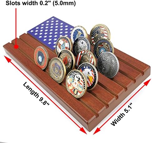 Борба против 6 реда предизвици на монети за прикажување на монети воени монети случај Американско знаме дрво, држи 30-36 монети