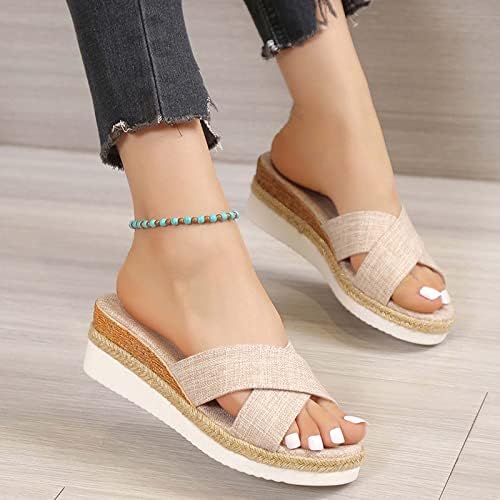 Сандали жени платформа клинови сандали за жени облечени летни жени сандали на отворено обични папучи на отворени пети 2023 модни дами