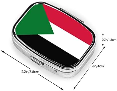 Знаме На Плоштадот Судан Мини Пилула Кутија Патување Медицина Прегради Организатор Пренослив Метал Пилула Случај