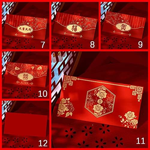 10 Парчиња Црвени Пликови Фу Карактер Кинески Хонгбао Црвен Џеб За Среќни Пари Нова Година Поволни Црвени Пликови Торба За Пакување Подароци