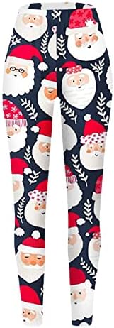 Божиќни хеланки на Zddo, меки четкани Божиќни графички печатени глуждови, панталони за зимска тематска јога панталони погодни за подигање