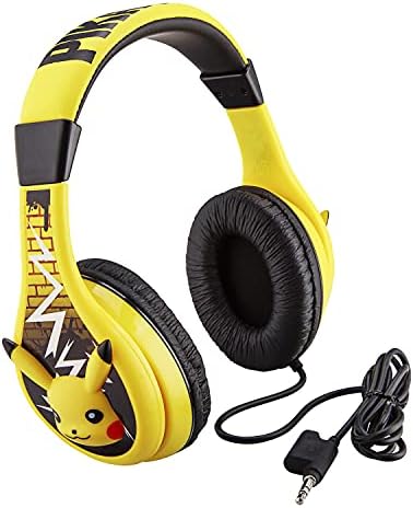Детски слушалки за детски покемон, прилагодливи ленти за глава, стерео звук, Jackек од 3,5 мм, жични слушалки за деца, без заплет, контрола