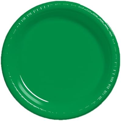 Креативен Конвертирачки Допир На Боја 20 Брои Пластични Чинии За Ручек, Смарагдно Зелена