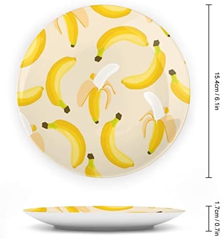 Банана шема Персонализирана коска Кина Прилагодени керамички декоративни плочи Домашна тркалезна плоча со држач за приказ 6инч