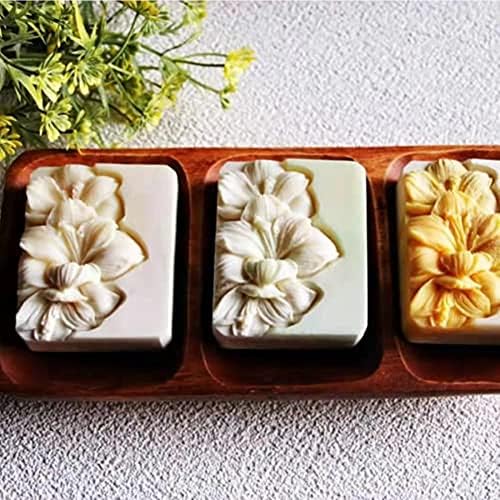 Лили цвет сапун, прилично цветен сапун, силиконски калап за рачно изработен сапун DIY, правејќи лосионски шипки миризливи свеќи смола занаети ароматерапија гипс кал
