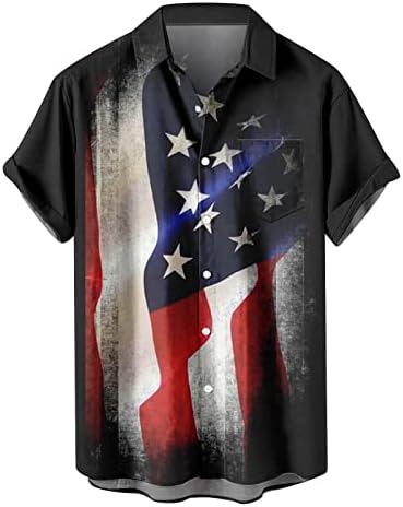 Летни маички кошули обични стилски машко знаме патриотски кошули за мажи 4 јули кратки маици за мажи