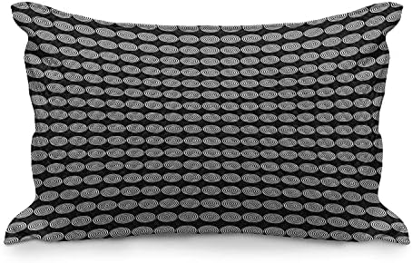 Амбезон Апстрактна геометрија ватиран перница, ритмички вртења поврзани линии ленти за аранжмани, аранжмани за аранжмани, стандардно капакот на перницата со голе?