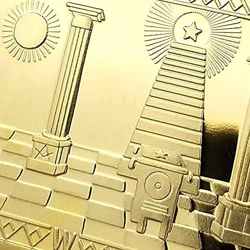 Гламтун Масон Предизвик Монета Масонски Симбол Злато Облечени Бар Мејсон Монета
