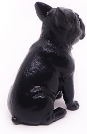 Witnystore 1 висока минијатурна црна француска булдог фигура реалистична колекционерска смола бик кучиња статуа рака обоена полирезин
