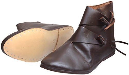 Средновековни кожни чевли рачно изработени orорвик стил апс