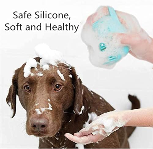 Cepillo de baño para perros y gatos, peine de goma de silicona para aseo de mascotas, de champ ú con dispensador suave para masaje relajante de cachorros, lavado y cuidado de pelo.
