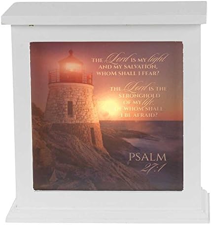 Диксонови Псалми 27: 1 Изгрејсонце На Светилникот на Плажа 8 х 8 Дрвена Кутија За Ноќна Светлина