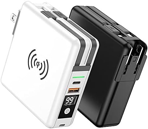 Полнач за полнач Boxwave Компатибилен со Magedok OLED преносен монитор на допир на допир PI X6 - Wireless Wallиден полнач на Wallидот, безжичен полнач за wallидови на Recuva - Jet Black