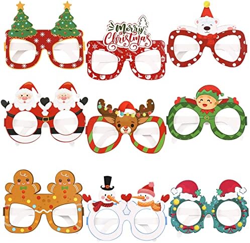Lumiparty 36 пакет Божиќни очила рамка Божиќна декорација костуми за очила за Божиќни забави за одмор и фото штанд, разновидни