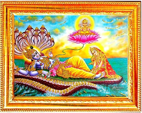 Suninow Shiv Parivar Photo Frame | Божја божица религиозна врамена слика за Wallид и Поја/Хинду Багван Деви Деви Деви Фото Рамка/БОГ Постер за Пуја