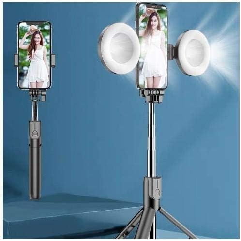 Штанд со Boxwave и монтирање компатибилен со Yezz Max 2 - Finllight SelfiePod, Selfie Stick Extendable Arm со прстенеста светлина за Yezz