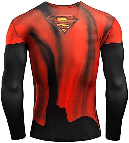 Seftetl Hero for Man долга ракав Обична и спортска кул маица 3D кошула за компресија