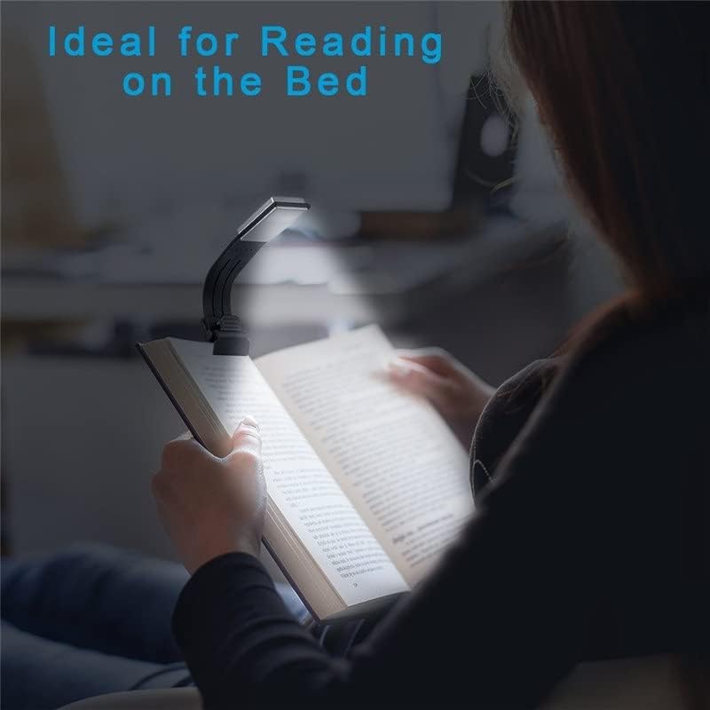 ZSEDP Преносен LED читање книга Светло со одвојлив флексибилен клип USB -ламба за полнење за читатели на книги Kindle Ebook
