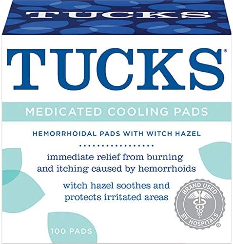 Tucks Medicated Hemorrhoidital влошки на вештерки, 100 влошки за броење