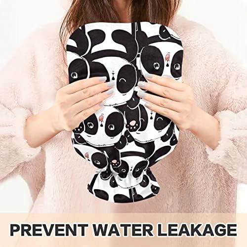 Шише со топла вода со панда со торба за топла вода за олеснување на болката 1L топла торба топла пакет за грчеви топли компресични