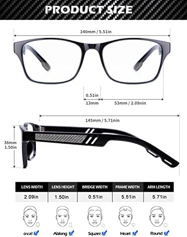 ANYLUV Сина Светлина Блокирање Очила Мажи Компјутерски Игри Очила Правоаголник Метална рамка Анти Очила УВ400 Јасна Леќа