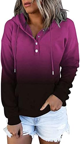 Виактивна облека Худи за жени Врзајте бојата за џемпери за дуксерот тинејџерски девојки надолу тинејџерски врвови обични долги ракави