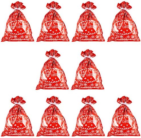 Кабилок 20 Парчиња Божиќни Торби За Подароци Со Врвки Преносни Торбички За Бонбони Торбички За Подароци