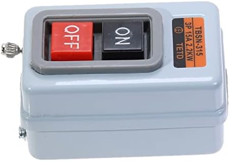 GoOffy Switch Power Switch Switch Копче за копче за напојување на копчето Три фази Контрола на моќност Започнете го прекинувачот AC 380V 15A 3P 2.2KW TBSN-315 копче