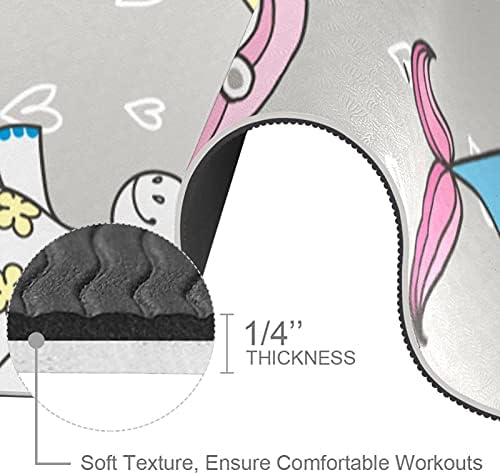 Ndkmehfoj цртан филм еднорог риба срце сива боја виткање гимнастика мат јога матна подлога без лизгање на тежината водоотпорен спортски душек