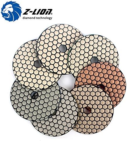 Z-lion 4 влошки за полирање на суви дијаманти со гума подлога за подлога за бетонски мермер гранит камен