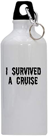 Подароци на Ник Нок Јас преживеав крстарење - 20oz шише со вода од не'рѓосувачки челик со карабинер, бело