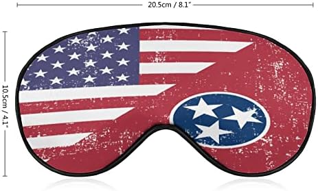 Америка Тенеси државно знаме за спиење маска мека маска за очи за очи со прилагодлива лента за мажи жени